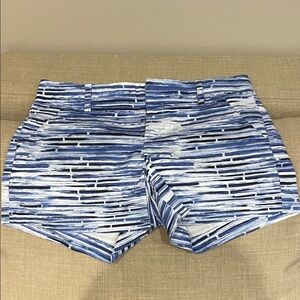 Calvin Klein High Waist Blue and White Patterned Shorts